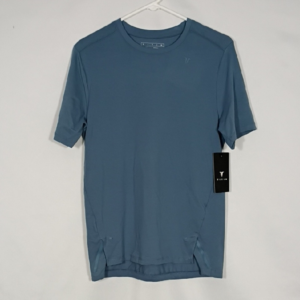 NWT Titin China Blue Knit Tee Mens Size Small Athleisure
